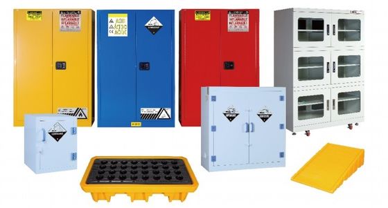 kaufen Vertiefter Griff-Chemikalienlager-Stahlschrank feuerfester industrieller Gebrauch ABCFor Online-Herstellung