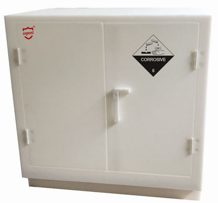kaufen Laborlösungsmittel Kunststoff Doppeltür Kleines ätzendes Schrank Weiße Polypropylensäure Online-Herstellung